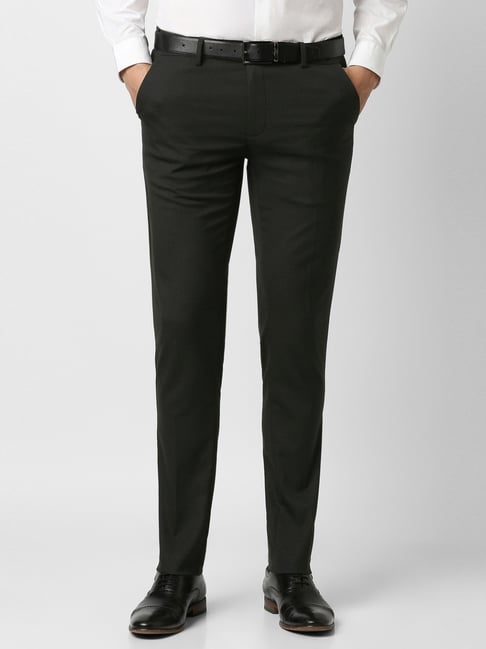 Peter England Black Slim Fit Trousers-picture-34