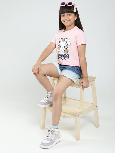 Monte Carlo Girls Green & Pink Printed Regular Fit T-Shirt - Pack of 2-picture-28