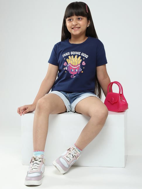 Monte Carlo Girls Navy Blue & Pink Printed Regular Fit T-Shirt - Pack of 2-picture-33