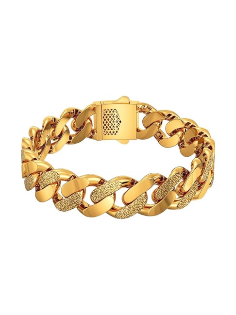 Joyalukkas 22k (916) Sculpted Chunk Charm Gold Bracelet For Men