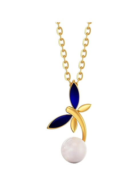 Joyalukkas 22k (916) Blue Bliss Butterfly Gold Necklace For Women