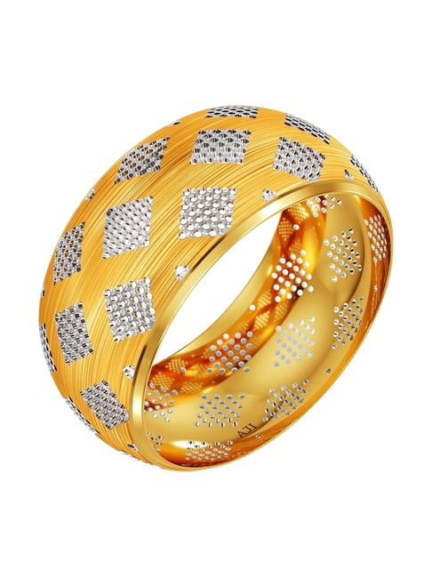 Joyalukkas 22k (916) Ornate Grid Gold Bangle For Women