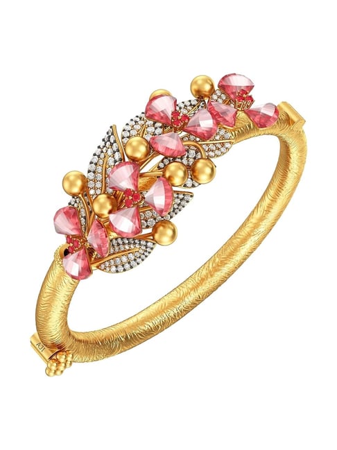 Joyalukkas 22k (916) Blossom Charm Gold Bangle For Women