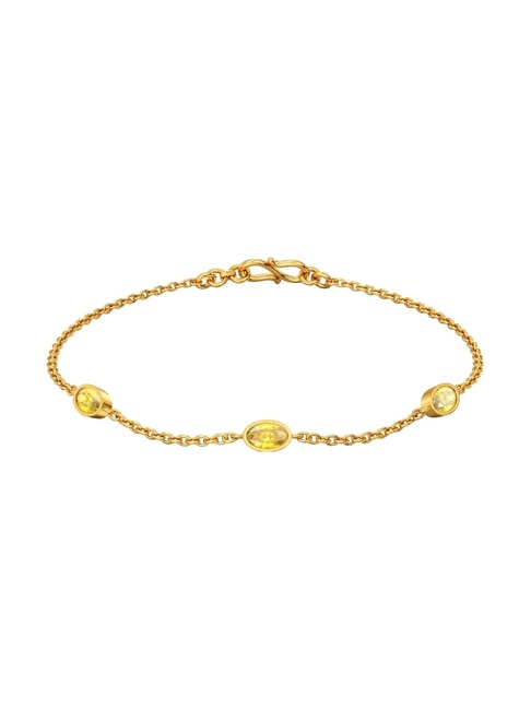 Joyalukkas 22k (916) Sculpted Oval Charms Gold Bracelet For Women