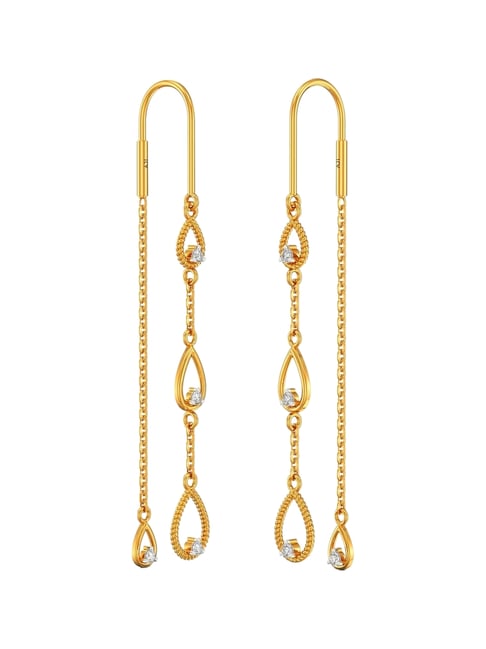 Joyalukkas 22k (916) Cascade Dewdrop Gold Earrings For Women-picture-48