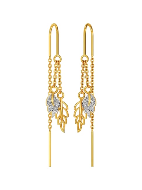 Joyalukkas 22k (916) Refined Leafy Elegance Gold Earrings For Women-picture-28
