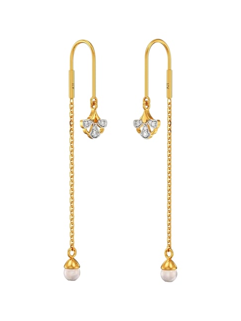 Joyalukkas 22k (916) Pearl Blossom Gold Women Earings For Women-picture-18