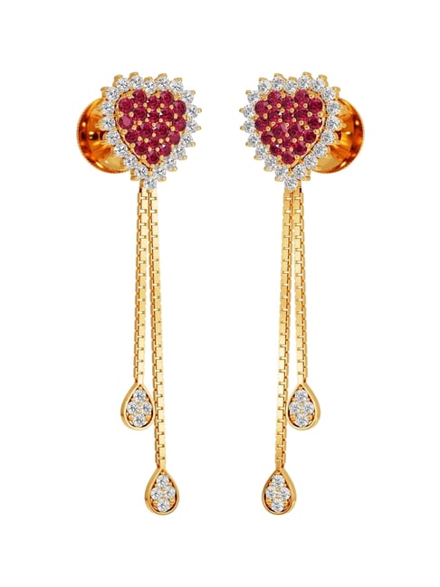 Joyalukkas 22k (916) Blush Heart Elegance Gold Earrings For Women-picture-21