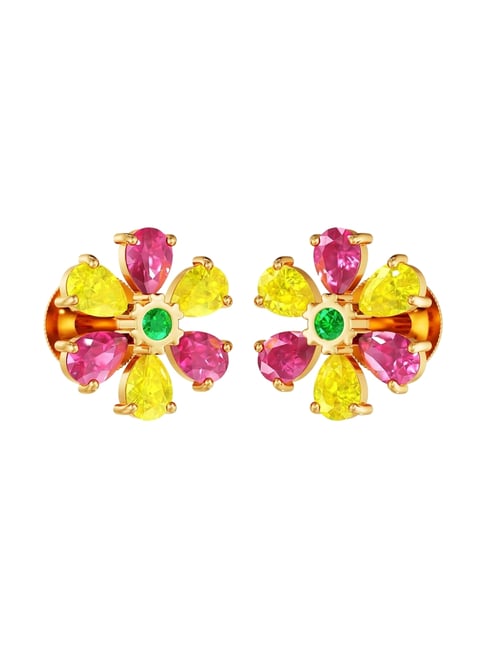 Joyalukkas 22k (916) Timeless Petal Gold Stud Earrings For Women-picture-40
