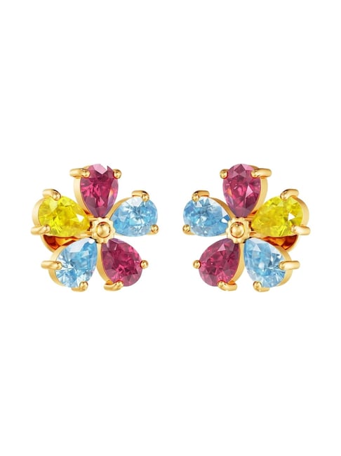 Joyalukkas 22k (916) Graceful Bloom Gold Earrings For Women