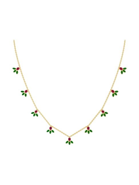Joyalukkas 22k (916) Traditional Blossom Charm Gold Necklace For Women