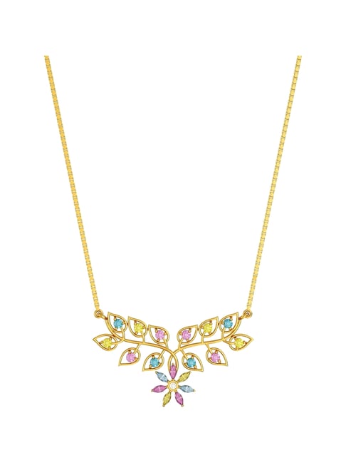 Joyalukkas 22k (916) Elegant Leafy Floral Gold Necklace For Women