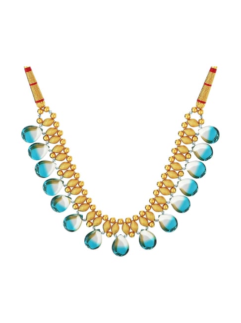 Joyalukkas 22k (916) Shaded Blue Radiance Gold Necklace For Women