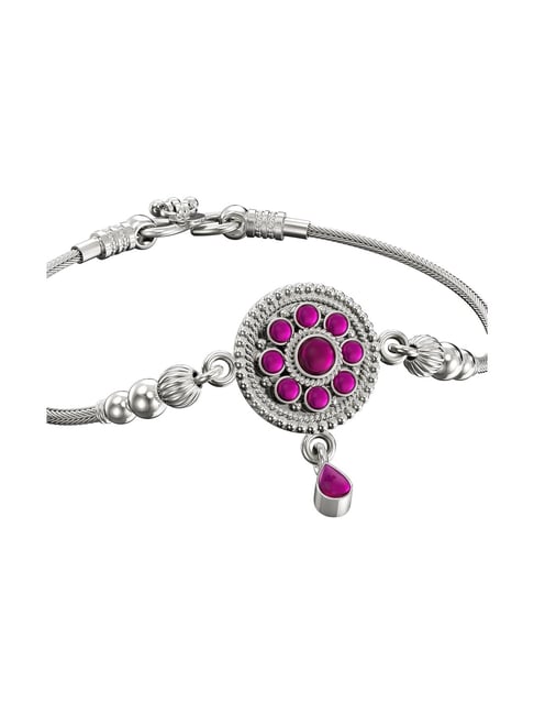 Joyalukkas 925 Silver Heritage Flower Anklets For Women-picture-26