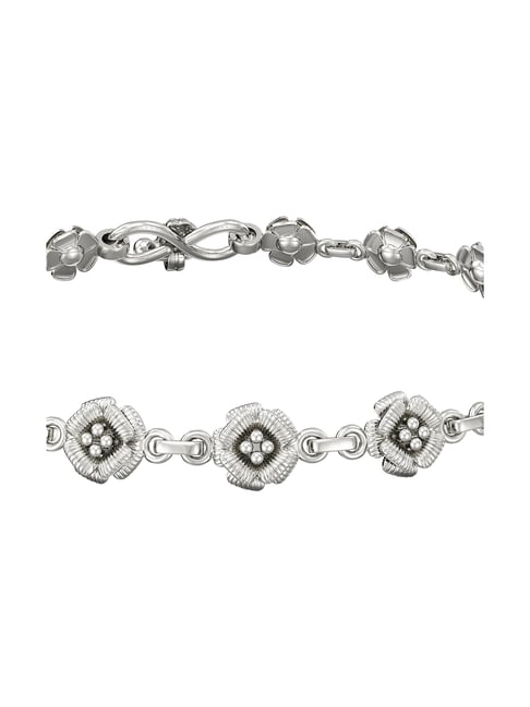 Joyalukkas 925 Silver Sophisticated Blossom Anklets For Women-picture-31