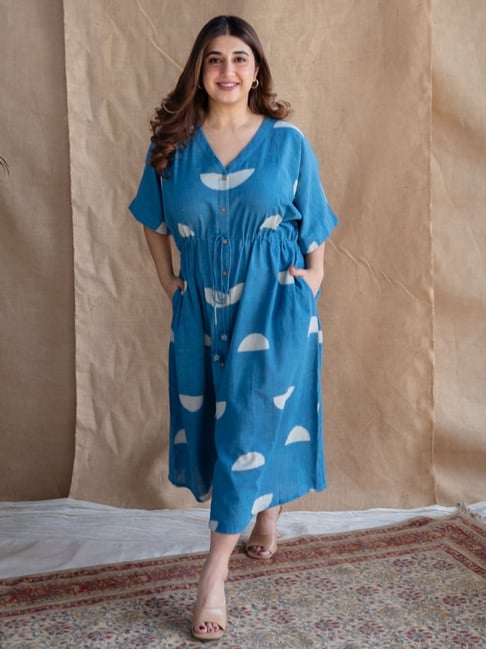 ethnic indian cotton dresses Pure Cotton Long Maxi Dress Indian Block Print Colourful Summer Earthy Elegant Comfy Daywear Beach Outfit Green Dream Floral Vacation
