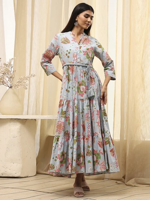 biba designer dresses Biba Cotton Maxi Dress in Magical Blossom Cream US 10