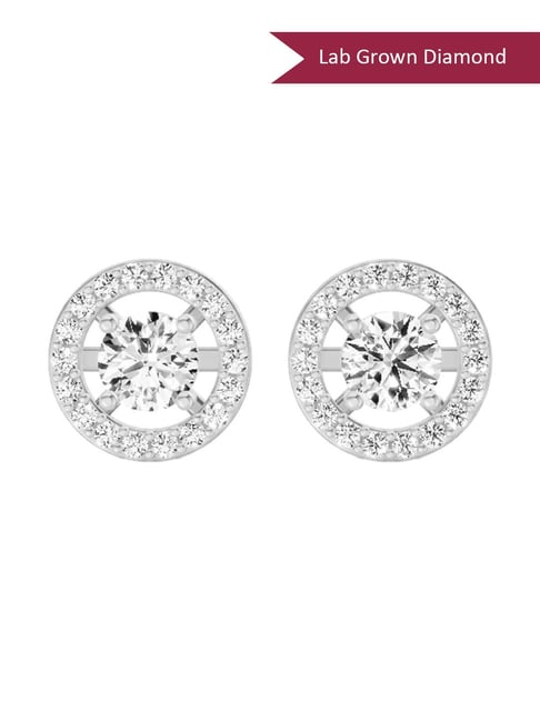 Sparkles White Gold Lab Grown Diamond 14KT 0.95ct Wheel Earring For Women-picture-16