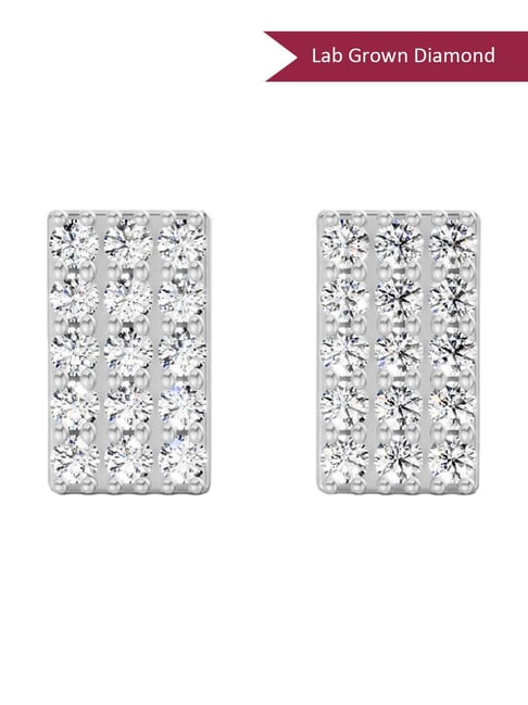 Sparkles Yellow Gold Lab Grown Diamond 14KT 0.75ct 15 Stone Bar Earring For Women-picture-27