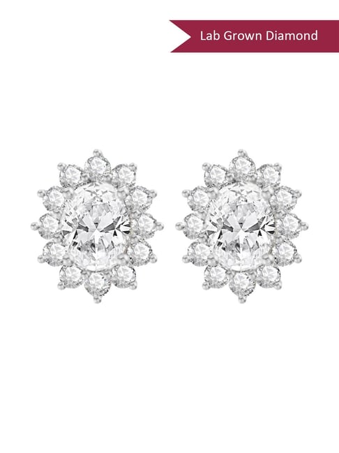 Sparkles White Gold Lab Grown Diamond 14KT 1.24ct Marigold Stud Earring For Women-picture-29