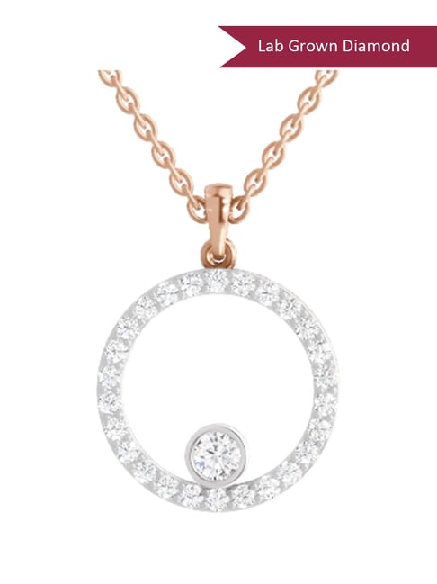 Sparkles Rose Gold Lab Grown Diamond 14KT 1ct Round Pendant For Women-picture-22