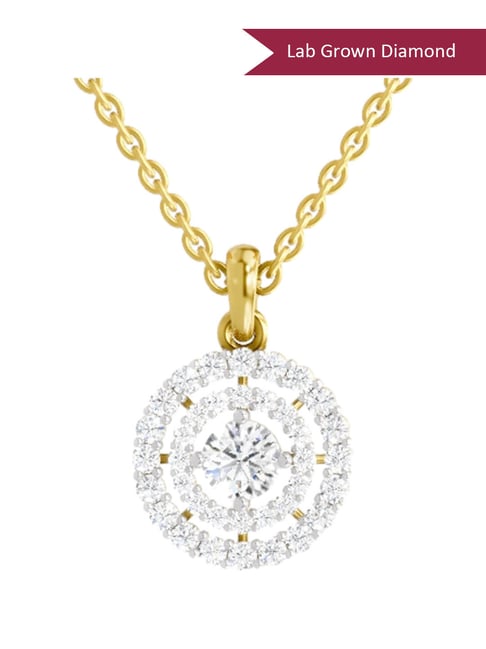 Sparkles Yellow Gold Lab Grown Diamond 14KT 1.3ct Floral Pendant For Women-picture-36