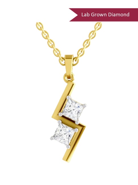 Sparkles Yellow Gold Lab Grown Diamond 14KT 1ct Z Pendant For Women-picture-16