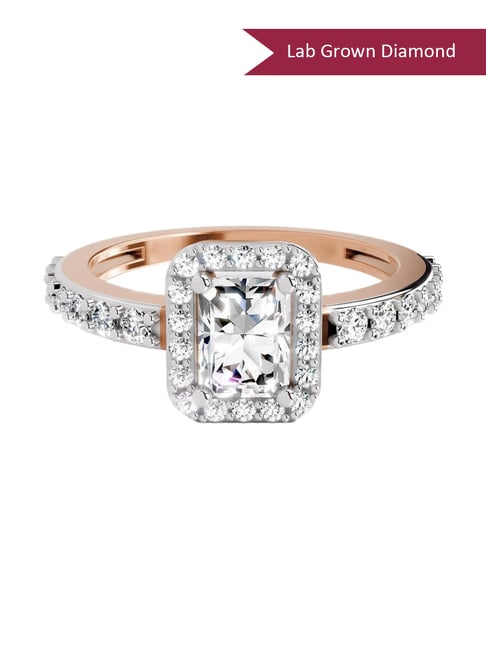 Sparkles Rose Gold Lab Grown 33 Diamond 14KT 1.23ct Square Ring For Women-picture-19