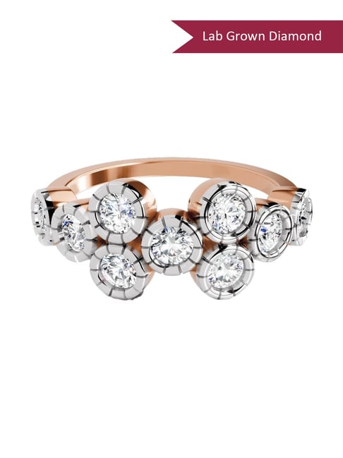 Sparkles Rose Gold Lab Grown 9 Diamond 14KT 1.13ct Round Ring For Women-picture-47