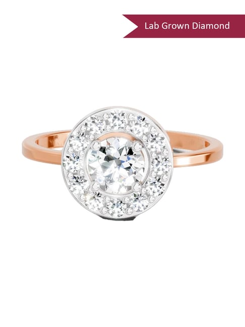 Sparkles Rose Gold Lab Grown 13 Diamond 14KT 0.85t Round Ring For Women-picture-29