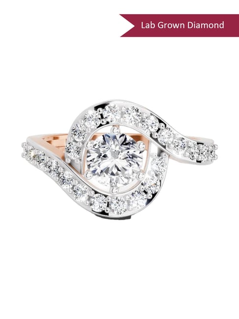 Sparkles Rose Gold Lab Grown 23 Diamond 14KT 1.29ct Round Ring For Women-picture-11