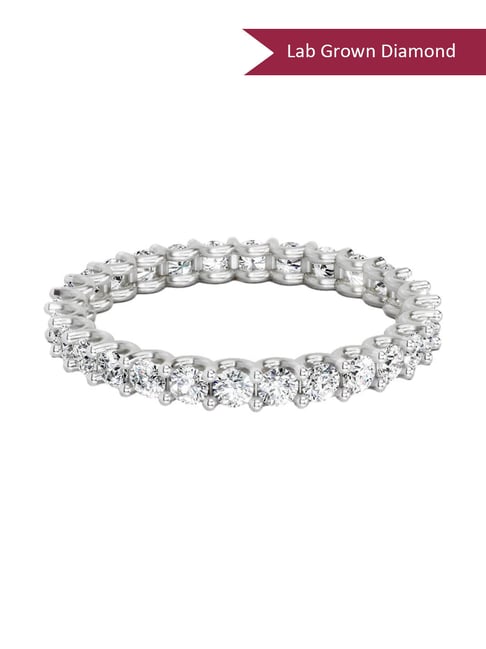 Sparkles White Gold Lab Grown 28 Diamond 1.09ct 14KT Eternity Ring For Women-picture-10