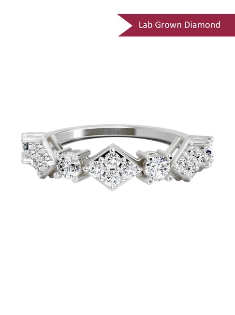 Sparkles White Gold Lab Grown 16 Diamond 0.81ct 14KT Ring For Women-picture-24