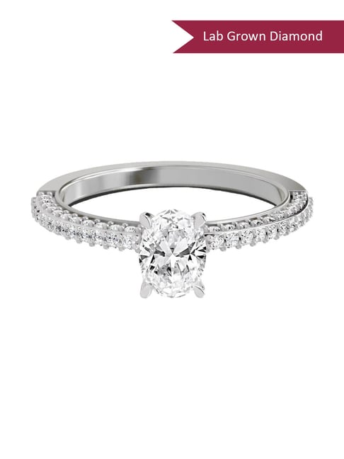 Sparkles White Gold Lab Grown 69 Diamond 0.92ct 14KT Oval Ring For Women-picture-21
