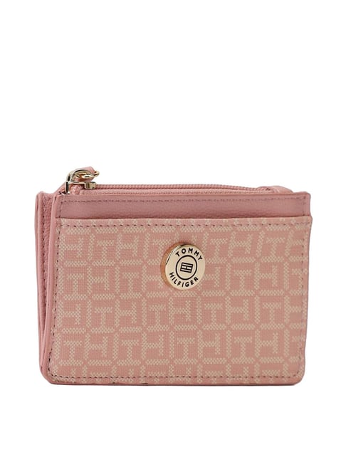 Tommy Hilfiger Soothing Pink & Fawn Logo PVC Zip-Around Wallet