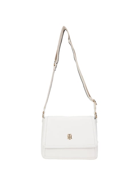 Tommy Hilfiger White Greige PU Sling Handbag