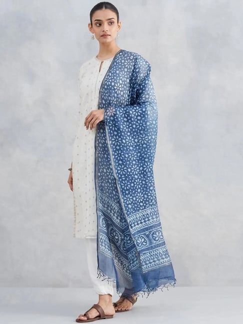 Fabindia Blue Printed Dupatta-picture-41