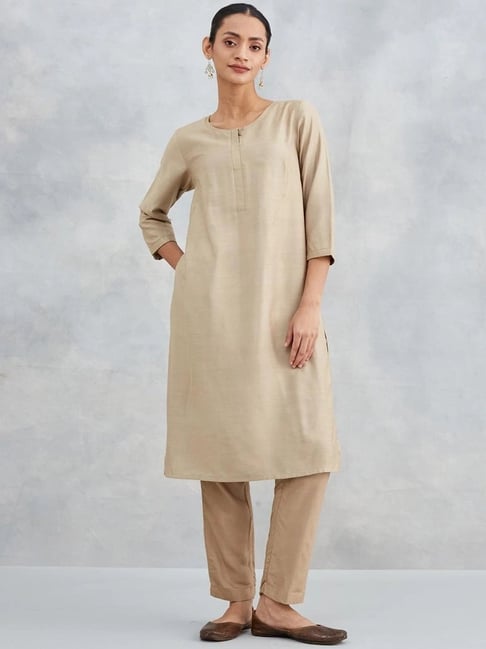 Fabindia Beige Regular Fit Kurtas-picture-26