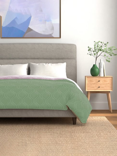 Urban Space Microfibre 120 GSM Green Reversible Single Bed Blanket