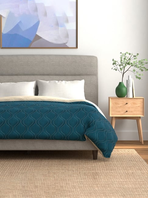 Urban Space Microfibre 120 GSM Blue Reversible Single Bed Blanket