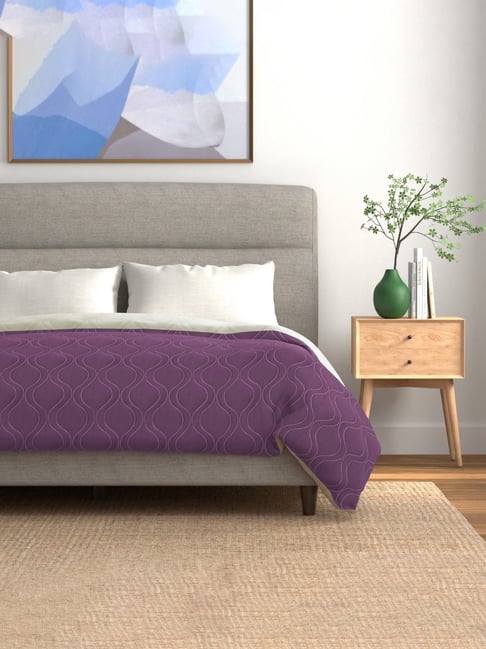 Urban Space Microfibre 120 GSM Purple Reversible Double Bed Blanket