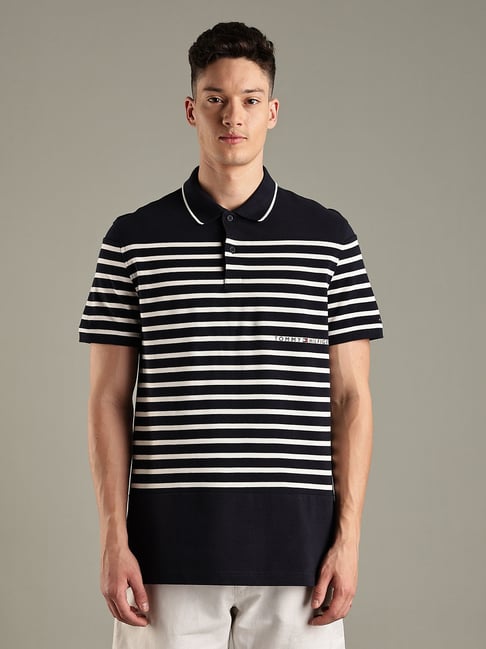 Tommy Hilfiger Desert Sky Striped Regular Fit Cotton Polo T-Shirt-picture-34