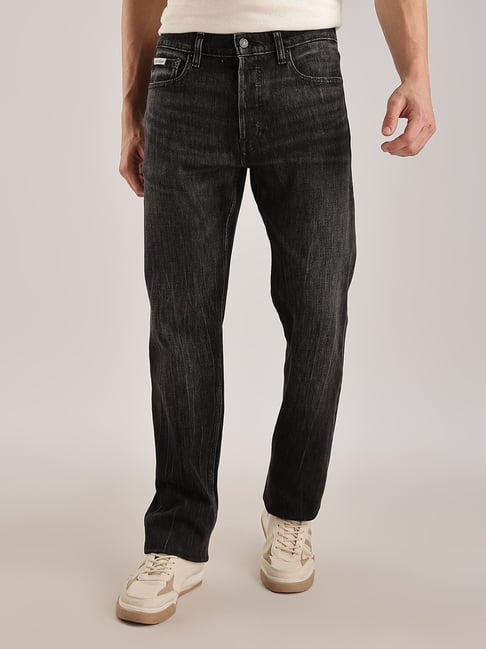 Calvin Klein Black Fog Cotton Slim Fit Mid Rise Jeans-picture-31