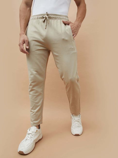 Kappa Beige Cotton Regular Fit Trackpants
