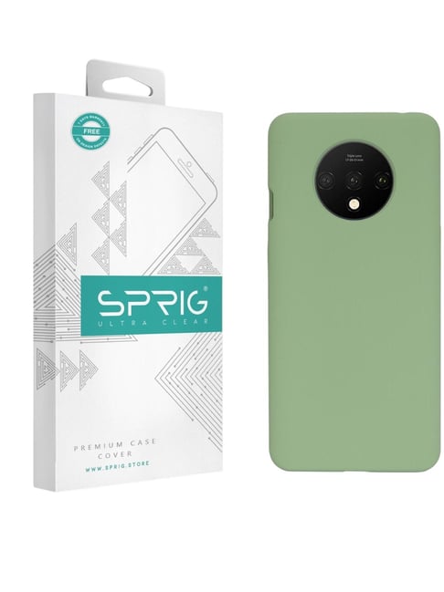 Sprig Liquid Silicone Back Cover for Oneplus 7T (Green)-picture-11