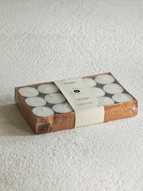 ellementry White Puro T Light Candles - Set of 30