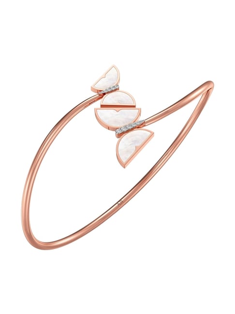 Joyalukkas 18k (750) Purity Rose Gold Ivory Butterfly Dreams Diamond Oval Bracelet For Women