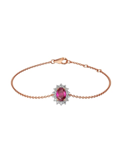 Joyalukkas 18k (750) Purity Rose Gold Crimson Elegance Diamond Bracelet For Women