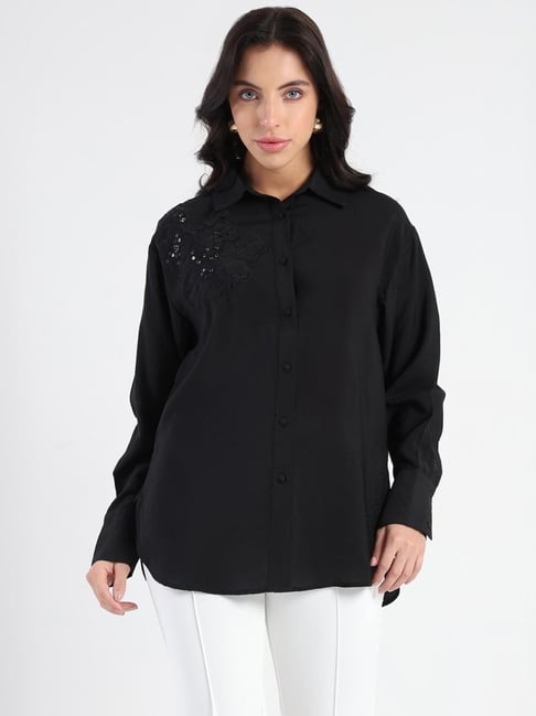 MADAME Black Embroidery Shirt-picture-15