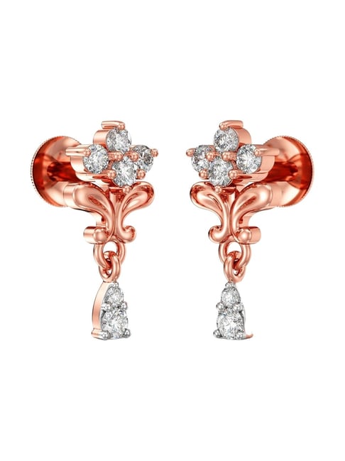Joyalukkas 18k (750) Purity Rose Gold Floral Fantasy Diamond Earrings